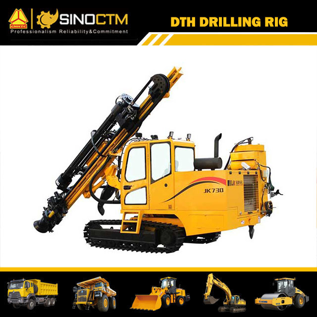 JK730 Crawler Mounted automatic rod exchange DTH Drilling Rig