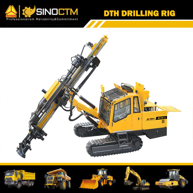 JK730 Crawler Mounted automatic rod exchange DTH Drilling Rig