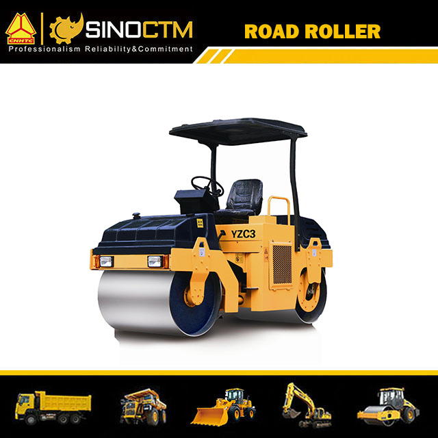 DOUBLE DRUM VIBRATORY ROLLER ,Operating Weight:3000kg