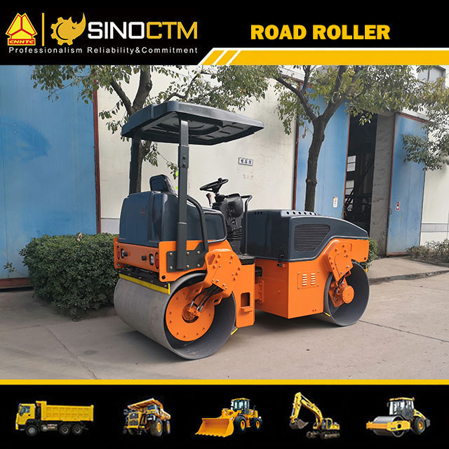 FULL HYDRAULIC DOUBLE DRUM VIBRATORY ROLLER,Operating Weight:4500kg
