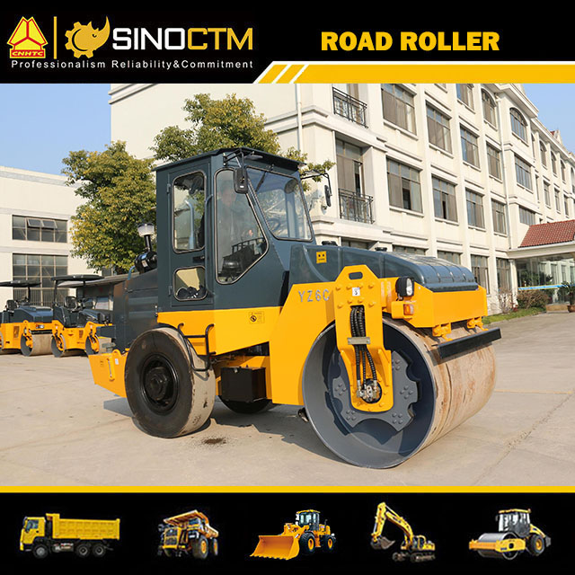 SINGLE DRUM VIBRATORY ROLLER:Operating Weight:6000kg