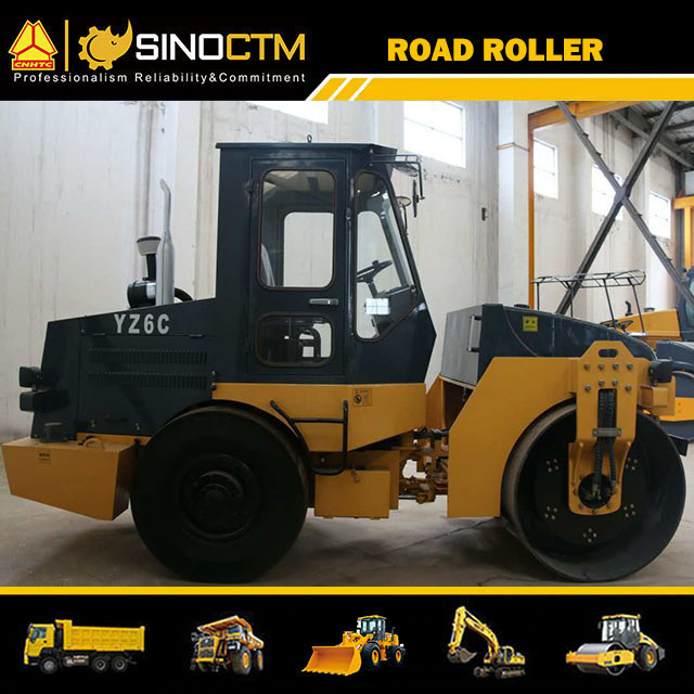 SINGLE DRUM VIBRATORY ROLLER:Operating Weight:6000kg