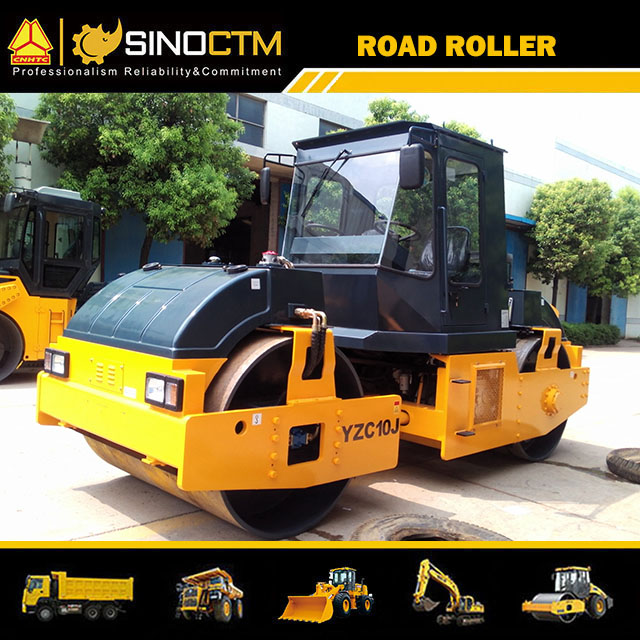 DOUBLE DRUM VIBRATORY ROLLER,Operating Weight:10000kg