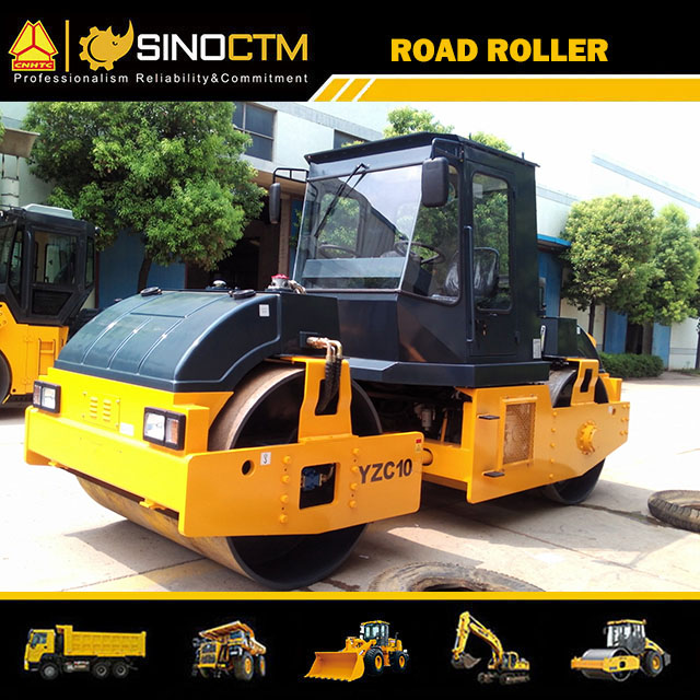 DOUBLE DRUM VIBRATORY ROLLER,Operating Weight:10000kg