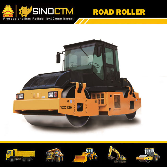 FULL HYDRAULIC DOUBLE DRUM VIBRATORY ROAD ROLLER 12T