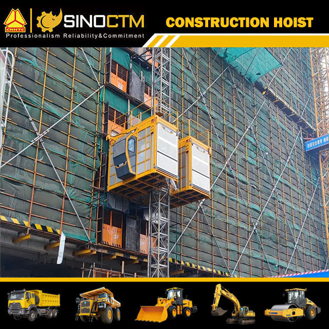 SC200/200FS 2*2000kg Double Cage Fast Speed Building Construction Hoist 200m