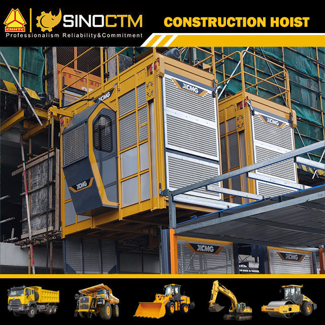 500m Lifting Height SC200/200ES1 Double Cage Building Construction Hoist Equipment