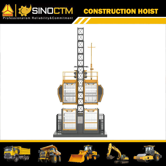 500m Lifting Height SC200/200ES1 Double Cage Building Construction Hoist Equipment