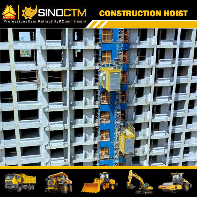 500m Lifting Height SC200/200ES1 Double Cage Building Construction Hoist Equipment