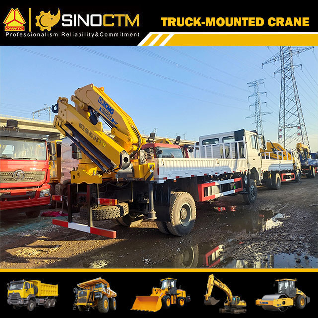 XCMG Manufacturer Lorry Crane SQ8ZK3Q China Top Brand 8 Ton Hydraulic Truck Mounted Crane with Knuckle Boom
