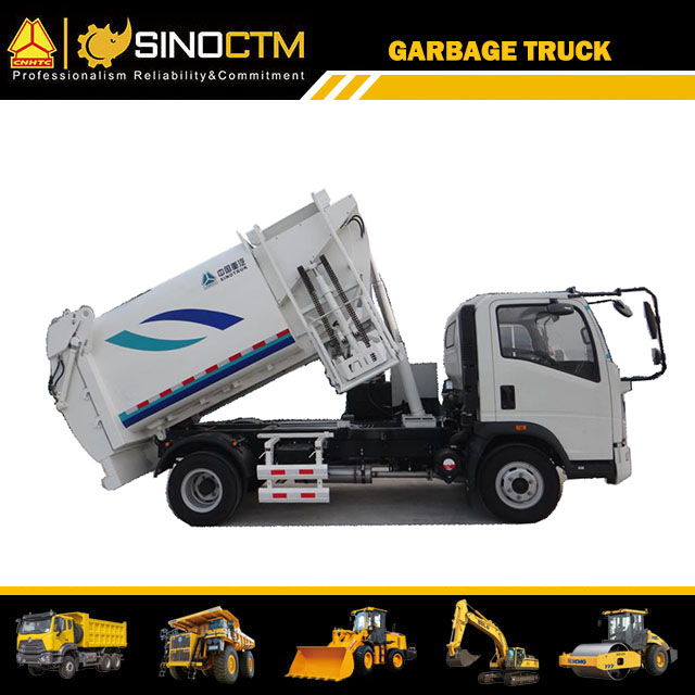New SINOTRUK HOWO 6000liters/6cbm Kitchen Refuse Truck Side Loading Kitchen food Waste Garbage Truck price