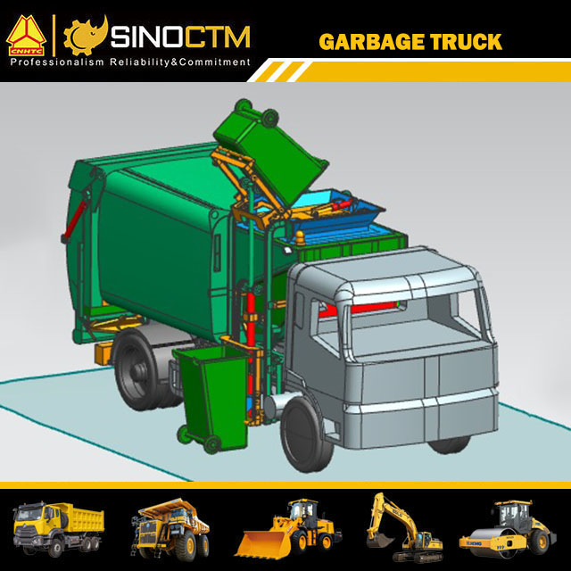 New SINOTRUK HOWO 6000liters/6cbm Kitchen Refuse Truck Side Loading Kitchen food Waste Garbage Truck price