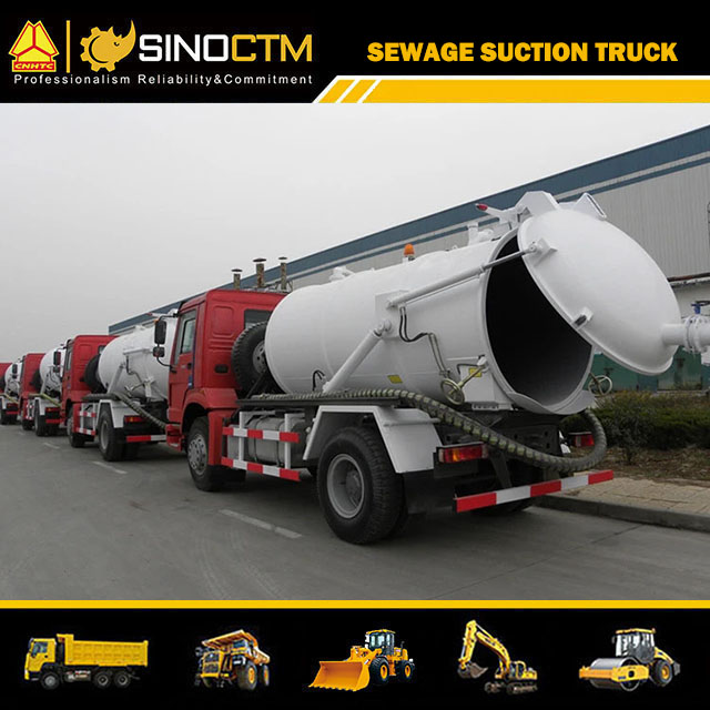 HOWO 10cbm Sewage Tank Italy Moro Pump Fecal Vacuum Suction Truck