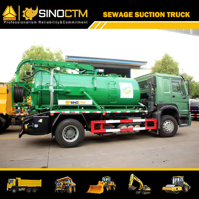 HOWO 10cbm Sewage Tank Italy Moro Pump Fecal Vacuum Suction Truck