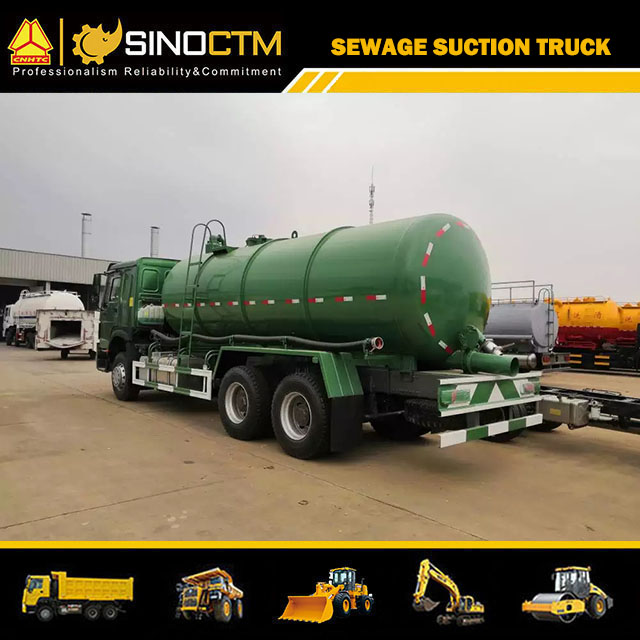 HOWO 6X4 400HP 18000L Sewage Suction Truck 10 Wheeler Vacuum Sewage Suction Tank Truck for Sale