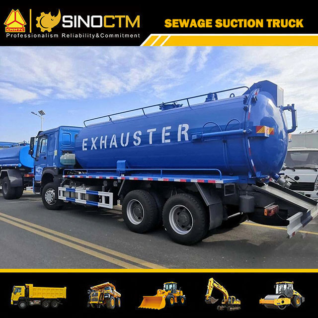 HOWO 6X4 400HP 18000L Sewage Suction Truck 10 Wheeler Vacuum Sewage Suction Tank Truck for Sale