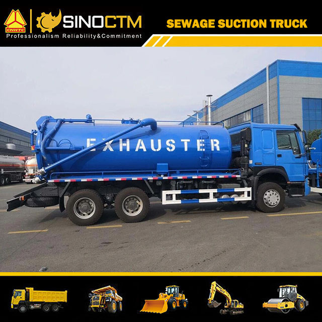 HOWO 6X4 400HP 18000L Sewage Suction Truck 10 Wheeler Vacuum Sewage Suction Tank Truck for Sale