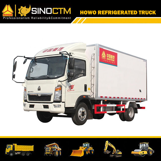 Sinotruck HOWO 4X2 5tons Refrigerated Cold Room Van Trucks Price with Aluminum Shutter Door