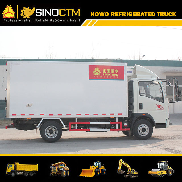 Sinotruck HOWO 4X2 5tons Refrigerated Cold Room Van Trucks Price with Aluminum Shutter Door