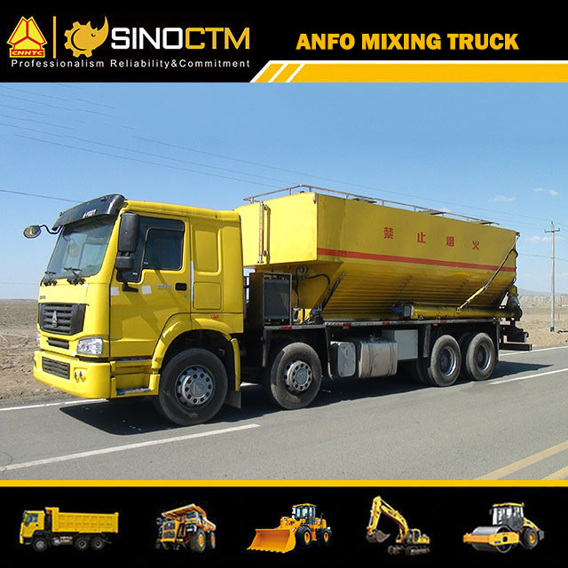 Mine HOWO ANFO explosive site mixing and charging truck Price