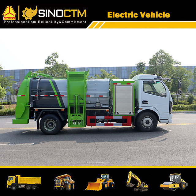 Electric 5000liter Side-Mounted Bucket Compactor Garbage Truck