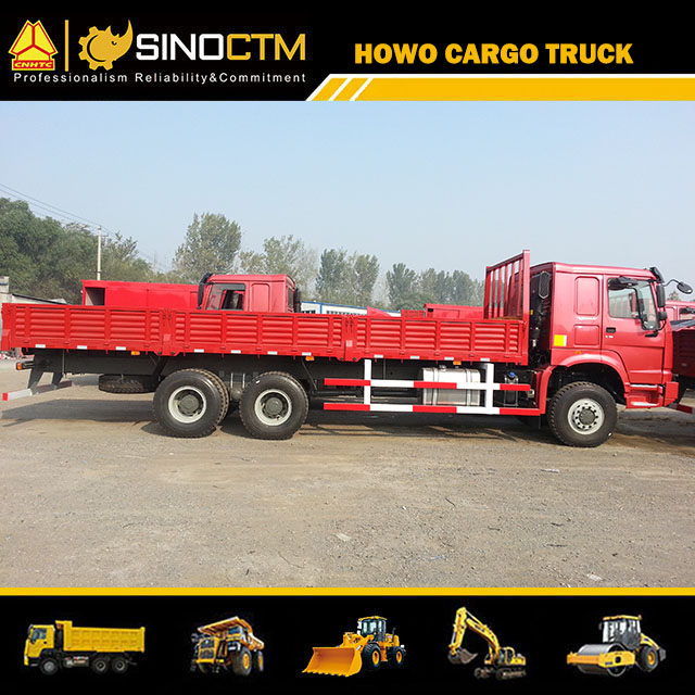Sino truck HOWO 6X4 340HP Flatbed Van Lorry Truck Cargo Truck with Sidewall
