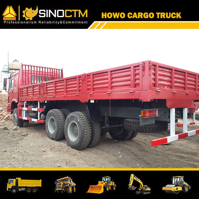 Sino truck HOWO 6X4 340HP Flatbed Van Lorry Truck Cargo Truck with Sidewall