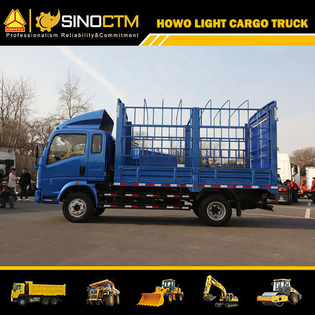 Sino truck HOWO Lorry Truck Stake Flatbed Fence Truck 4X2 Diesel Mini Light Cargo Truck