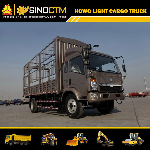 20FT Box HOWO 6 Wheeler Light Cargo Truck 10ton Capacity