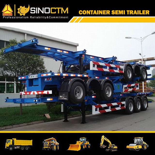 40FT 3 Axle Flatbed/Cargo Transport Semi Trailer with 10PCS Container Lock