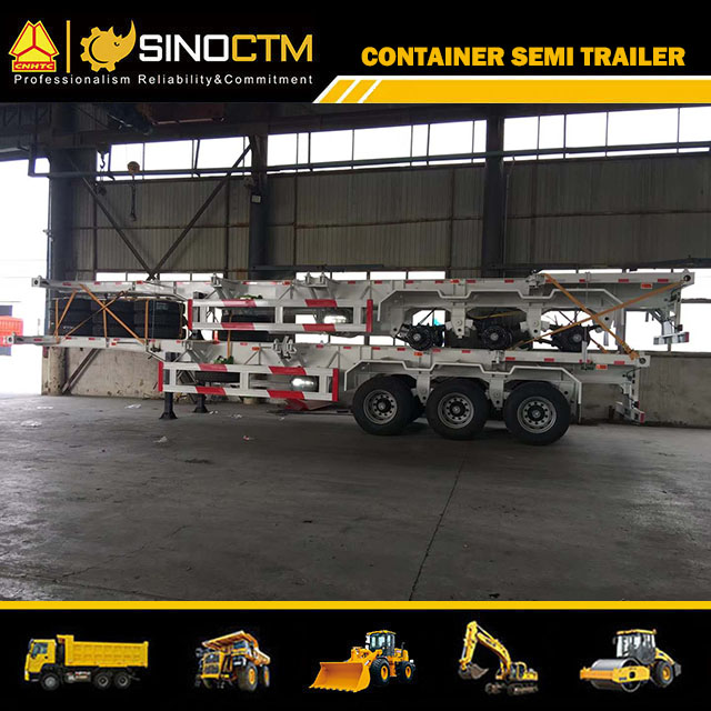40FT 3 Axle Flatbed/Cargo Transport Semi Trailer with 10PCS Container Lock