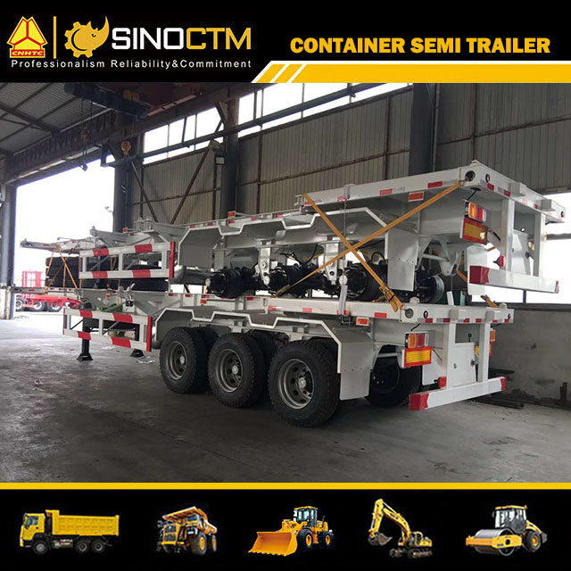 40FT 3 Axle Flatbed/Cargo Transport Semi Trailer with 10PCS Container Lock