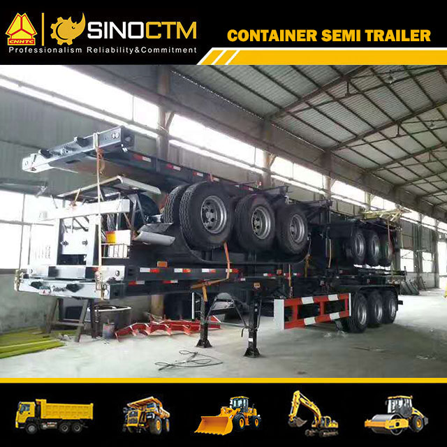 40FT 3 Axle Flatbed/Cargo Transport Semi Trailer with 10PCS Container Lock