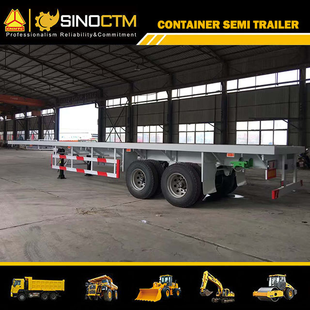 2 Axles 20FT  Heavy Duty New Container Flatbed Semi Truck Trailer