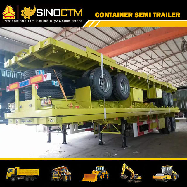 2 Axles 20FT  Heavy Duty New Container Flatbed Semi Truck Trailer