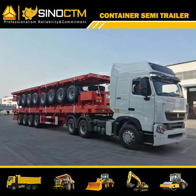 Cimc Tri-Axle 40FT 60t Flatbed Container Chassis Semi Trailer Truck Trailer Tractor Trailer