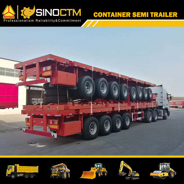 Cimc Tri-Axle 40FT 60t Flatbed Container Chassis Semi Trailer Truck Trailer Tractor Trailer