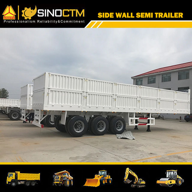 3 Axle Side Wall/Bulk Cargo Semi Trailer for Goods Transport Three Axle Bulk Cargo Semi Trailer for Goods Transport