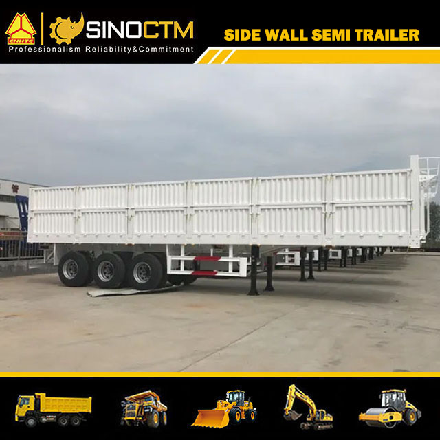 3 Axle Side Wall/Bulk Cargo Semi Trailer for Goods Transport Three Axle Bulk Cargo Semi Trailer for Goods Transport