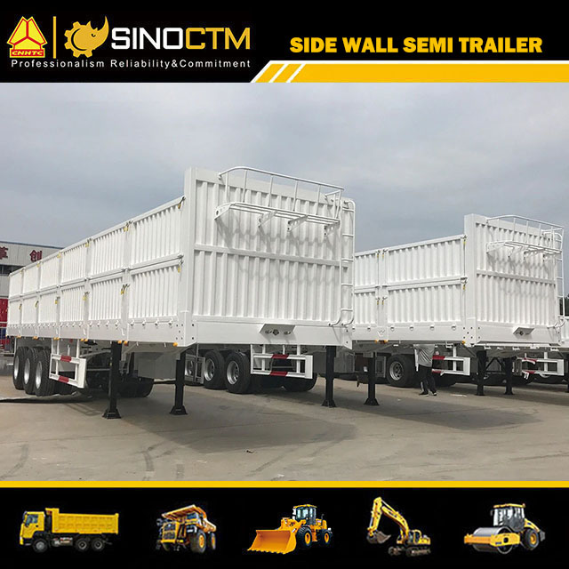 3 Axle Side Wall/Bulk Cargo Semi Trailer for Goods Transport Three Axle Bulk Cargo Semi Trailer for Goods Transport