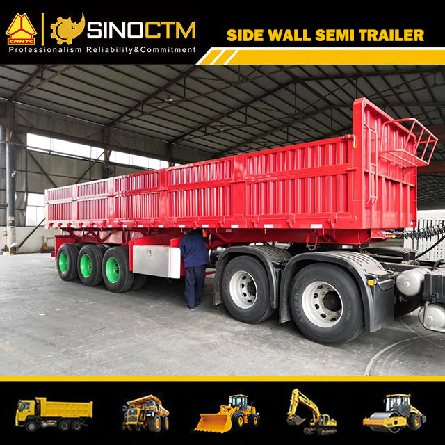 60ton 3 Axles Side Wall/Drop Side/Cargo/Side Board Truck Semi Trailer Three axles 60 ton Bulk Grain Bin Trailer