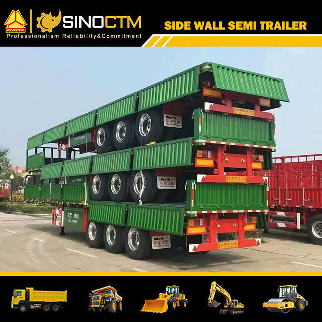 60ton 3 Axles Side Wall/Drop Side/Cargo/Side Board Truck Semi Trailer Three axles 60 ton Bulk Grain Bin Trailer