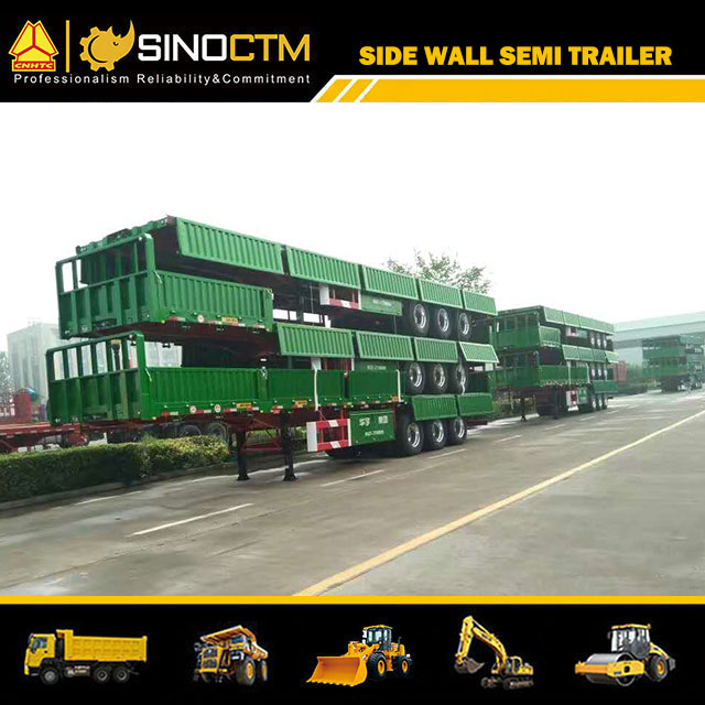 60ton 3 Axles Side Wall/Drop Side/Cargo/Side Board Truck Semi Trailer Three axles 60 ton Bulk Grain Bin Trailer