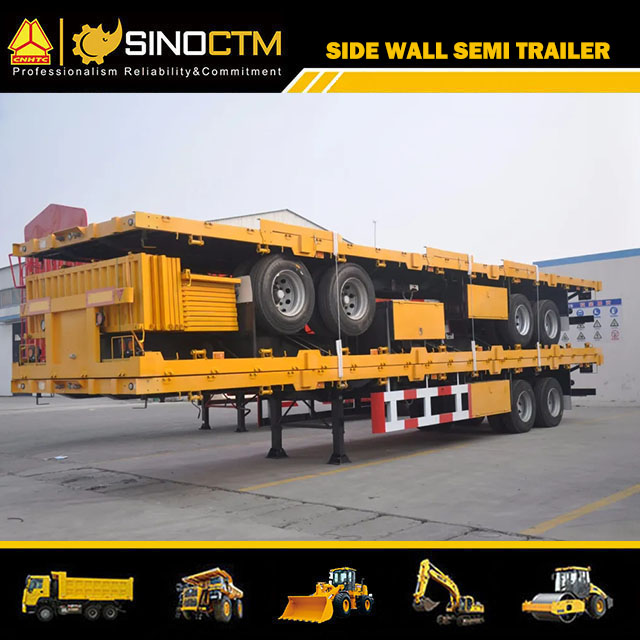 40ton 2 axles Side Wall/Side Drop/Side Board/Bulk Cargo Container Truck Semi Trailer