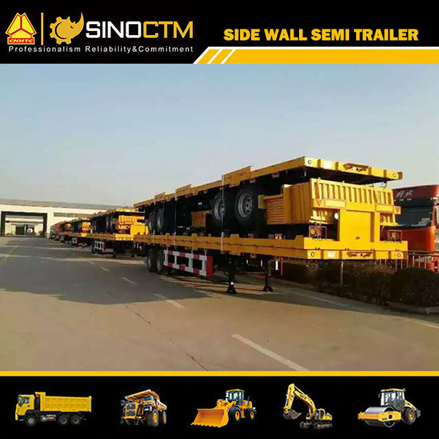 40ton 2 axles Side Wall/Side Drop/Side Board/Bulk Cargo Container Truck Semi Trailer