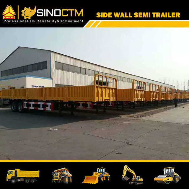 40ton 2 axles Side Wall/Side Drop/Side Board/Bulk Cargo Container Truck Semi Trailer