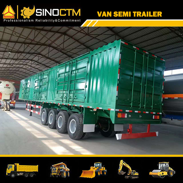Good Quality 4 Axles 50FT 60tons Carbon Steel Wing Type Box Semi Trailer for Sale