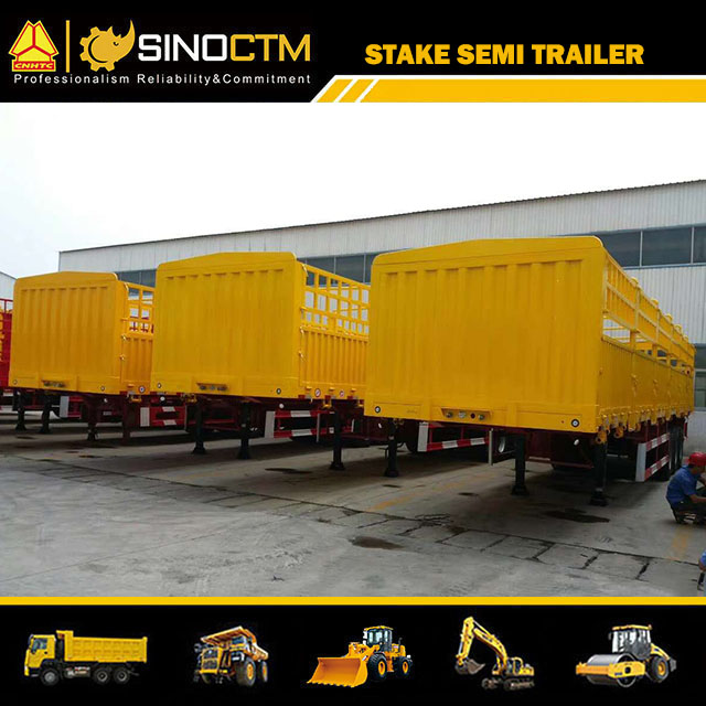 Fence Semi Trailer with Three Axles/Stake Semi Trail With 3 Axles