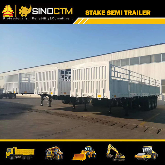 Fence Semi Trailer with Three Axles/Stake Semi Trail With 3 Axles