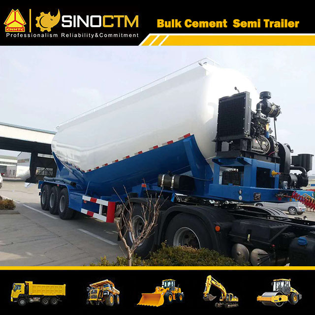 Three Axles 60m³ 60cbm Bulk Cement Transport Tanker Semi Trailer